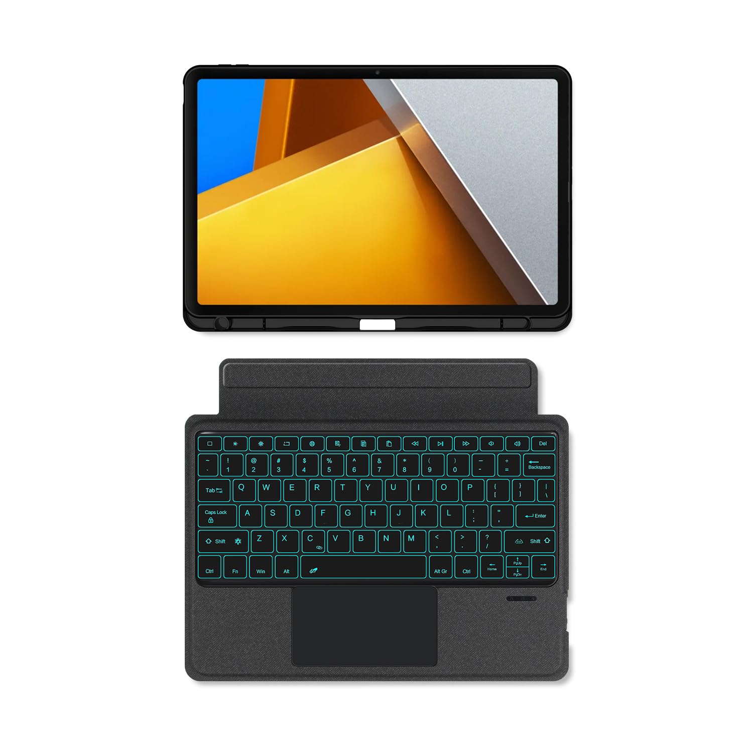 Gruattreay Keyboard Case Compatible with Xiaomi Poco Pad 12.1 Inch (2024),Bluetooth Removable Backlit Keyboard,Magnetic Folding Multi-view Bracket Cover