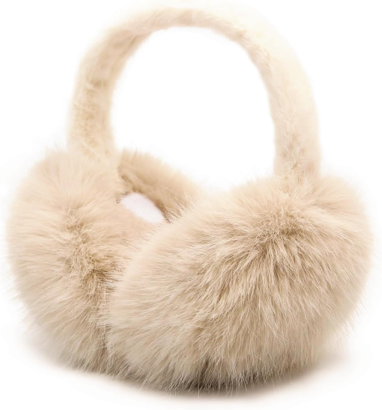 BEARAE Ear Muffs for Winter Women, M/L Foldable Fluffy Fur Earmuffs Ear Warmers Covers, Fuzzy Earmuffs for Womens Winter