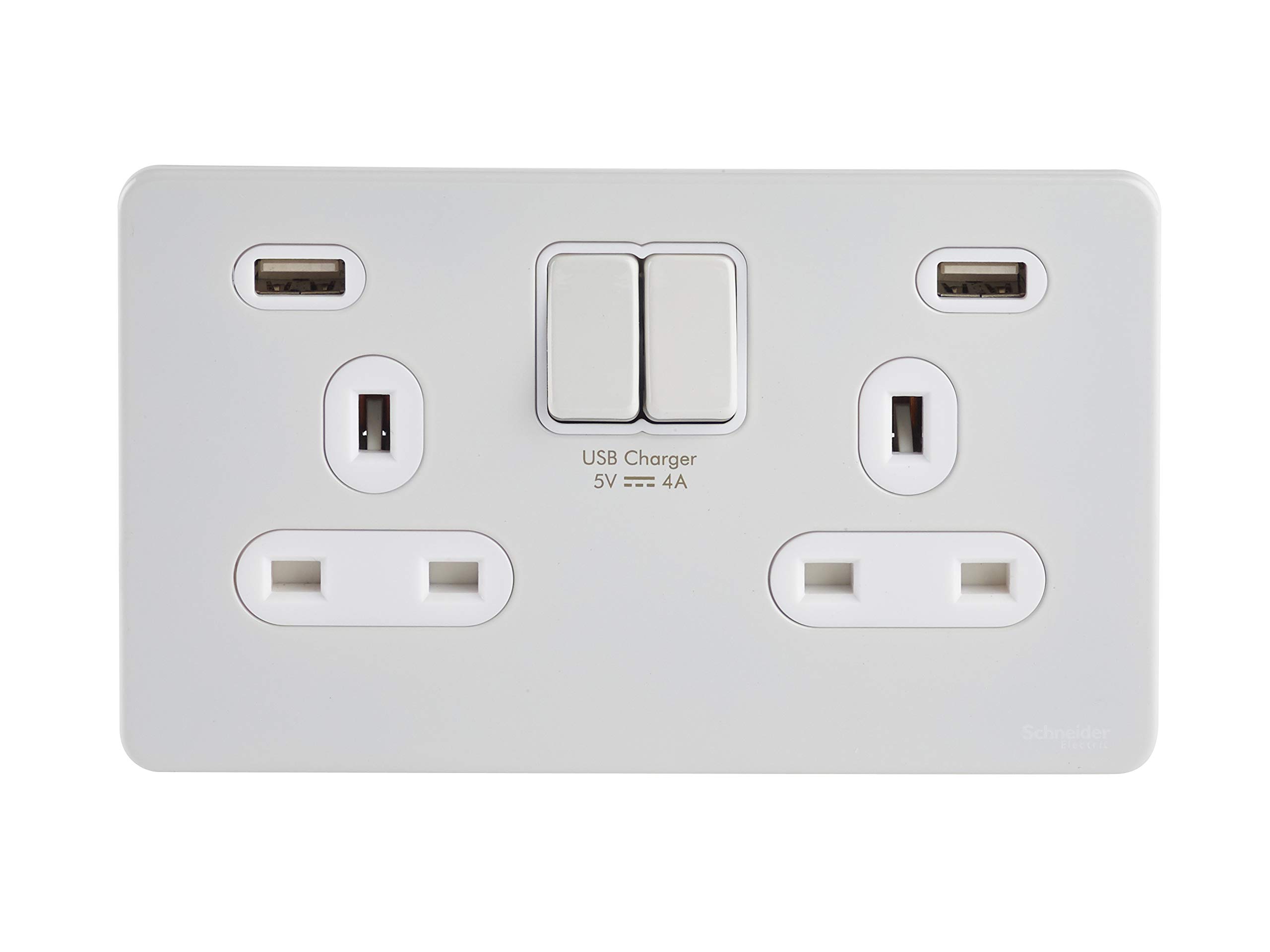 Schneider Electric - Ultimate screwless flat plate (USFP) Removable front plate for ease and efficient decorating - Wiring Devices White - GGBGU3424DWPW