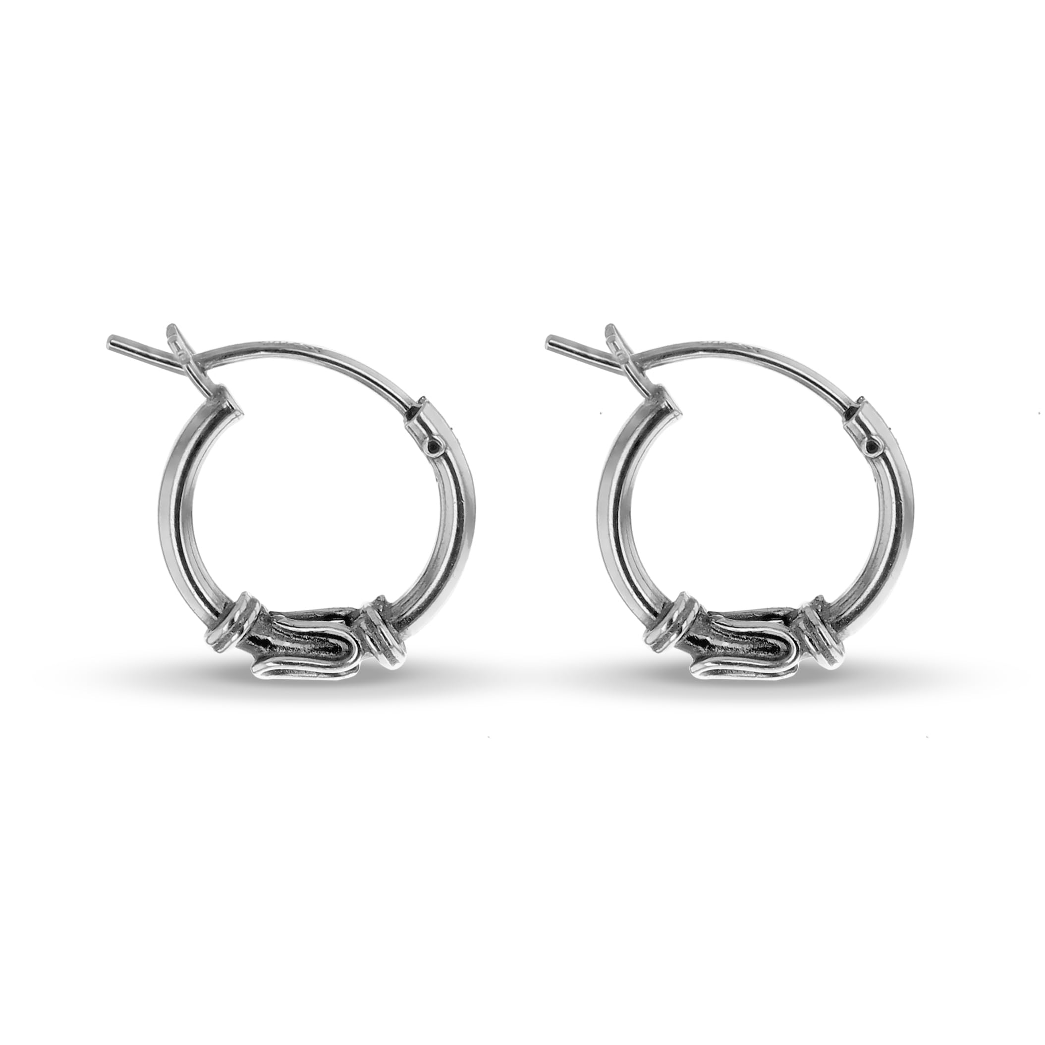Amazon Essentials Sterling Silver Wave-Detail Creole Hoop Earrings