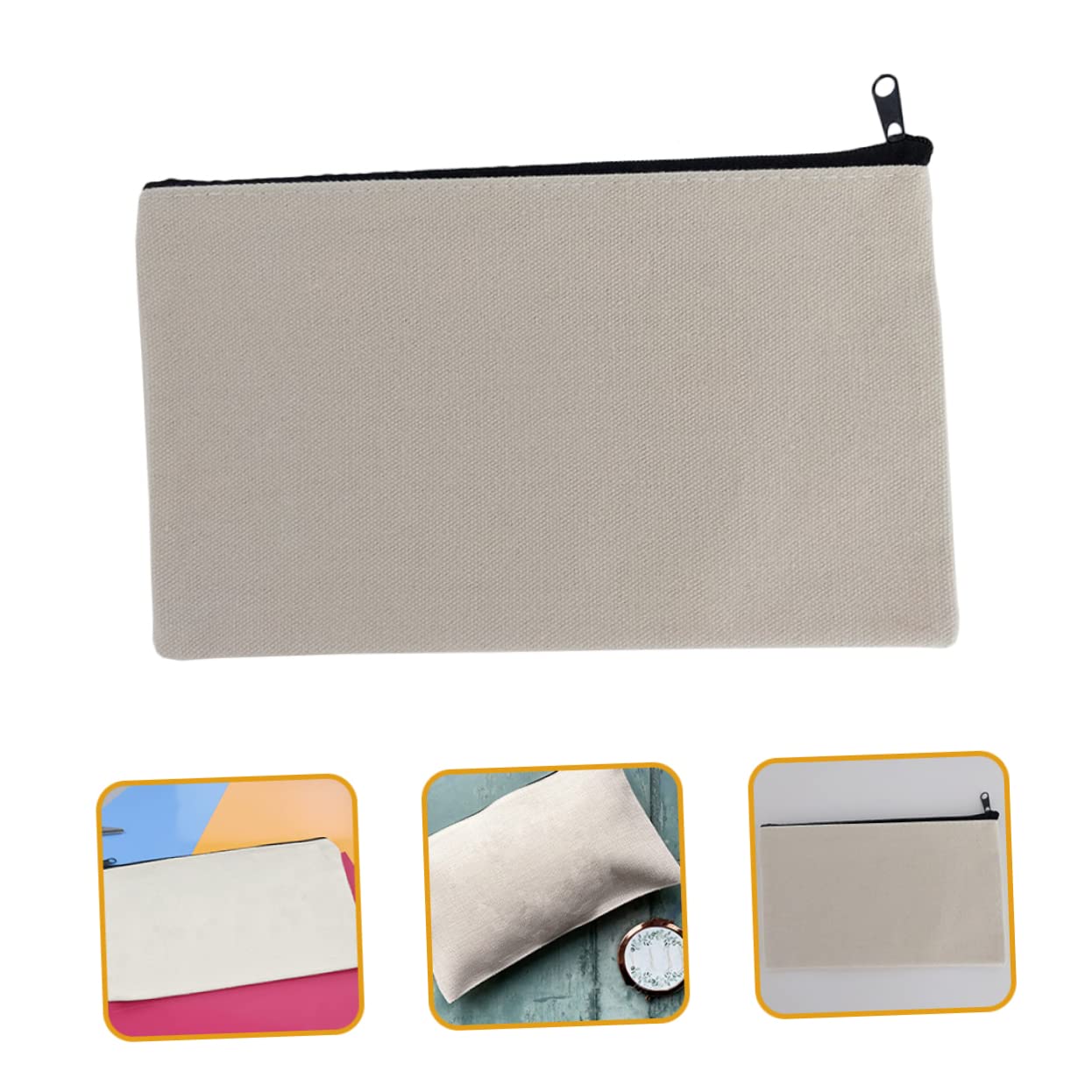 Astuccio Canvas Pencil Bag Bianco 14 Pezzi Cerniera