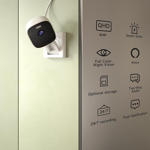 Miniatura 2 de 4 cámaras de seguridad para interiores para el hogar, cámara de ventana con soporte magnético, cámaras WiFi 2K, cámara para bebéancianoperromascota