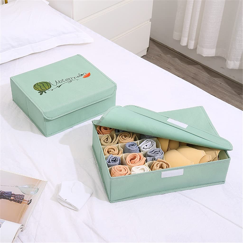 15 + 1 grilles sous-vêtements Chaussettes Organisateur de Stockage avec couvercles Pliable Placard tiroir diviseur boîte de Rangement (D 44 * 29 * 13cm)