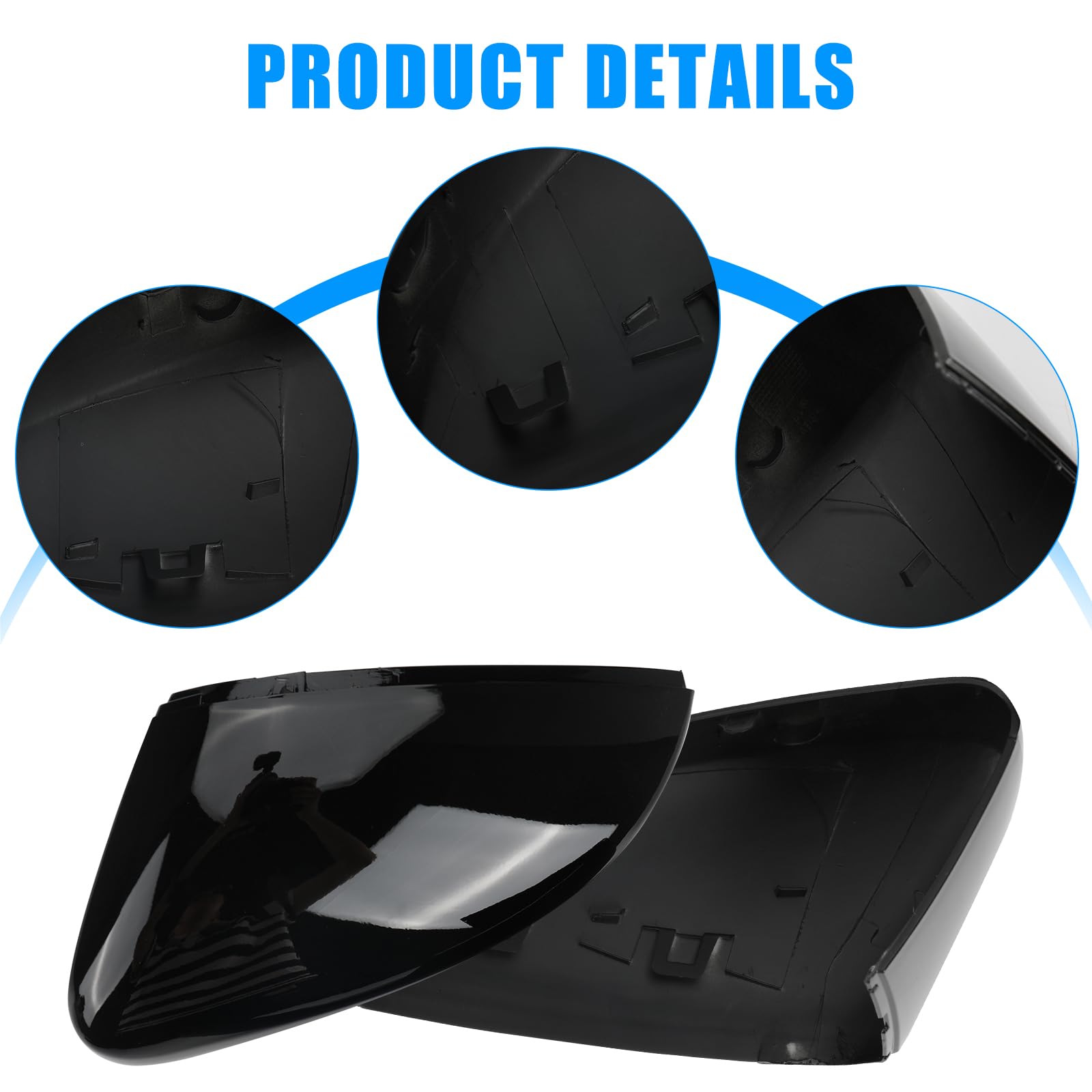 1 paire de coques de rétroviseurs de voiture - Pour VW Polo MK5 2009-2017 - Noir