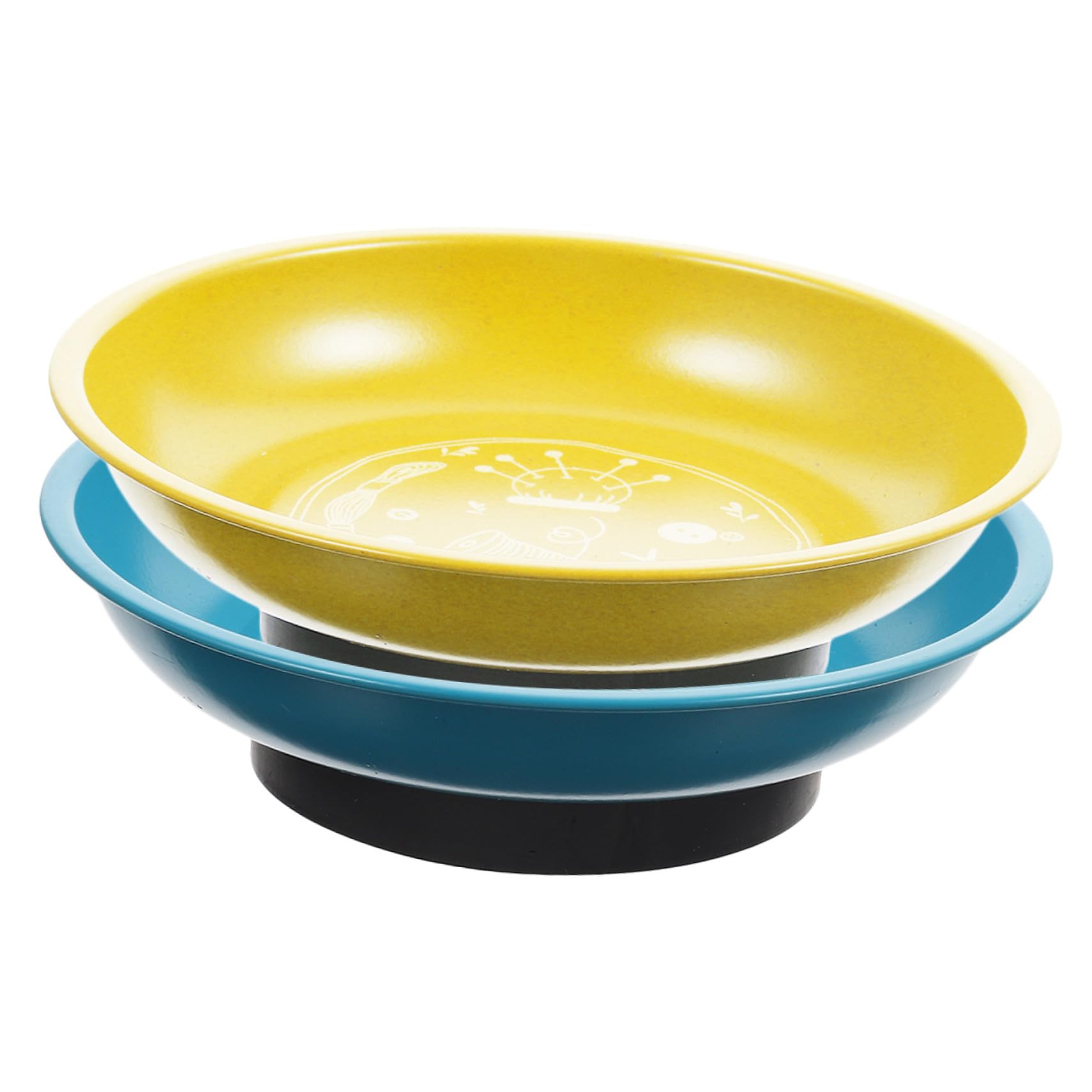 Porta Aghi Magnetico in Acciaio Inox Set 2 Pezzi (Blu + Giallo) per Cucito e Ricamo Fai da Te, Puntaspilli Magnetici da Tavolo per Trapuntatura e Organizzazione Accessori Cucito