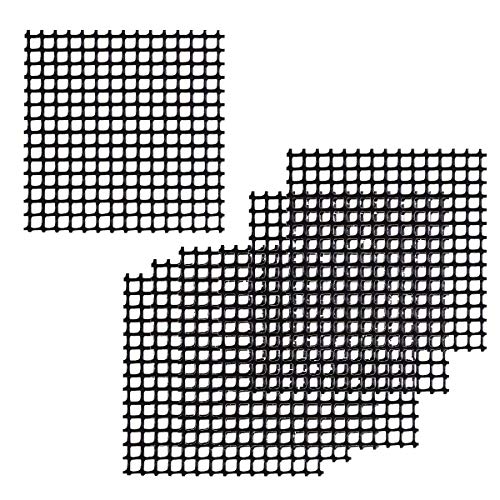 50 almohadillas de malla para maceta, 5,2 cm, cuadradas, para drenaje de jardín, malla para agujeros de malla transpirable, junta bonsái, rejilla inferior para evitar la pérdida de suelo, color negro