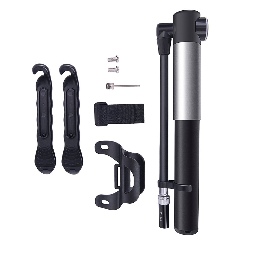 120PSI Mini Bike Pump, Portable Frame Mount for Road, Mountain & Cycling, Ball Pump with Needle