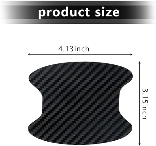 Miniatura 2 de Paquete de 4 protectores de fibra de carbono antiarañazos para puerta de automóvil, película protectora para manija de puerta de automóvil, película