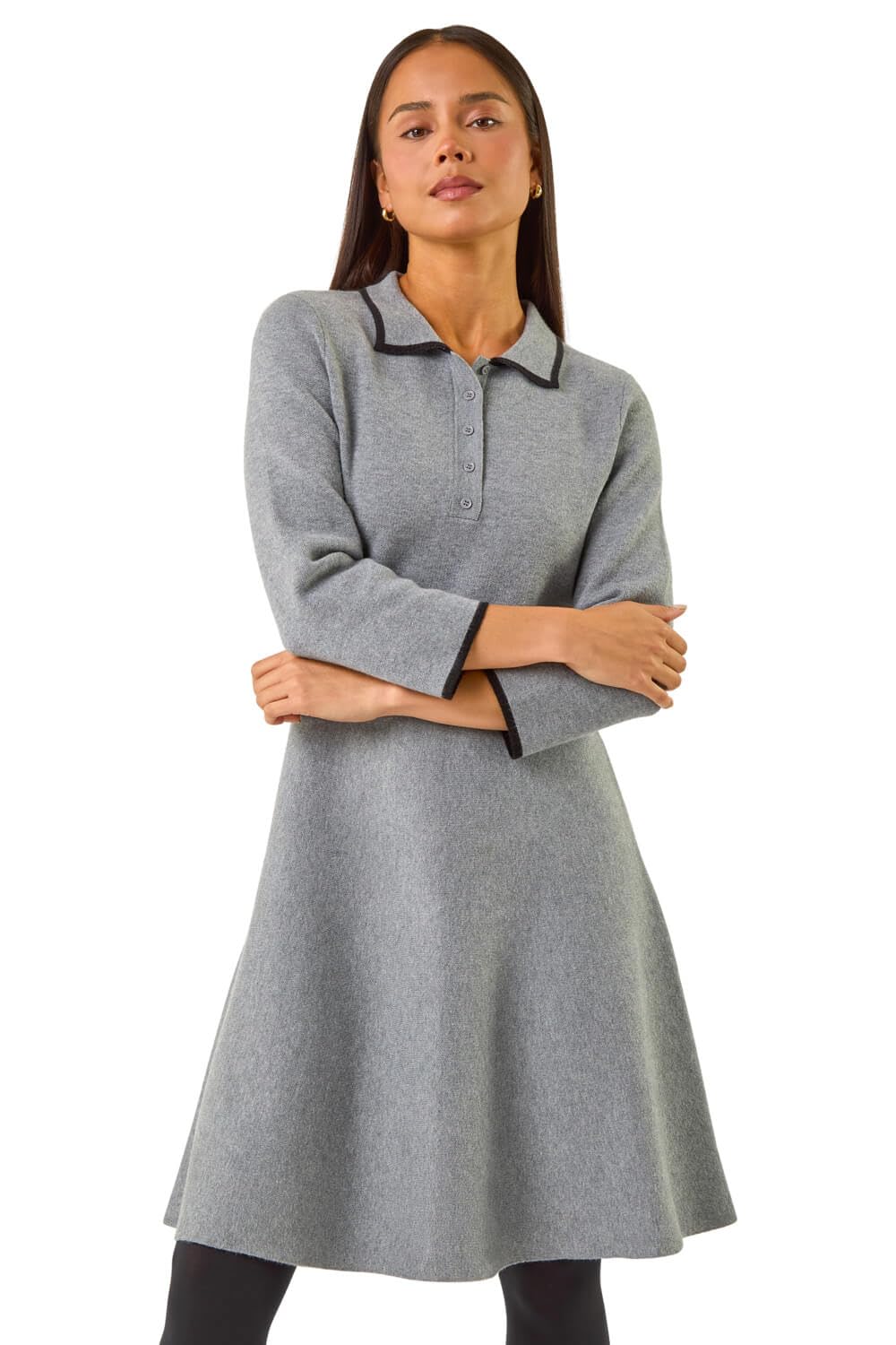 Roman - Women's - Knit Dress - Grey - Size 16