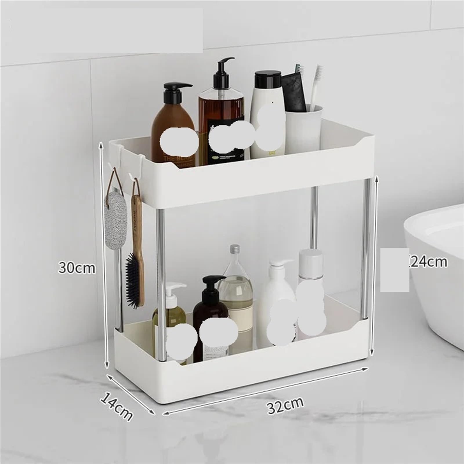 Especieros Para Cocina Organizador de cocina, organizadores de cajones, estante de almacenamiento, organizador de gabinete de 2 niveles, soporte de almacenamiento, estante de especias de cocina(White