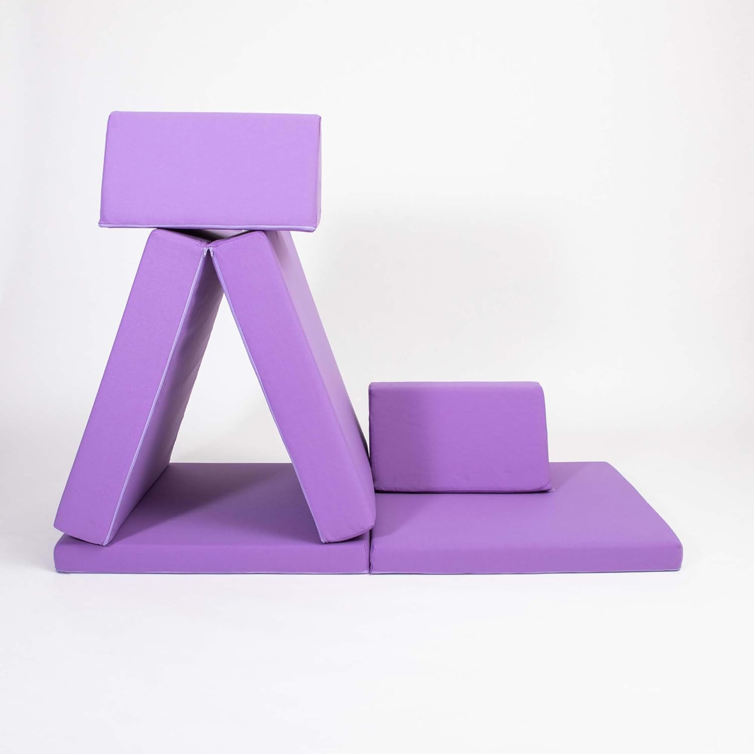Foam Climbing Block - Kids Couch - Foldable Mattress - Sleepover Mattress - Foam Blocks - Activity Play Mattress Set (Purple)
