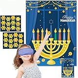 Funnlot Hanukkah Decorations Chanukah Activities Hanukkah Games Pin The Star On The Menorah Game Hanukkah Party Games Chanukah Party Decorations 24 Reusable Stars Happy Hanukkah Games Hanukkah Decor
