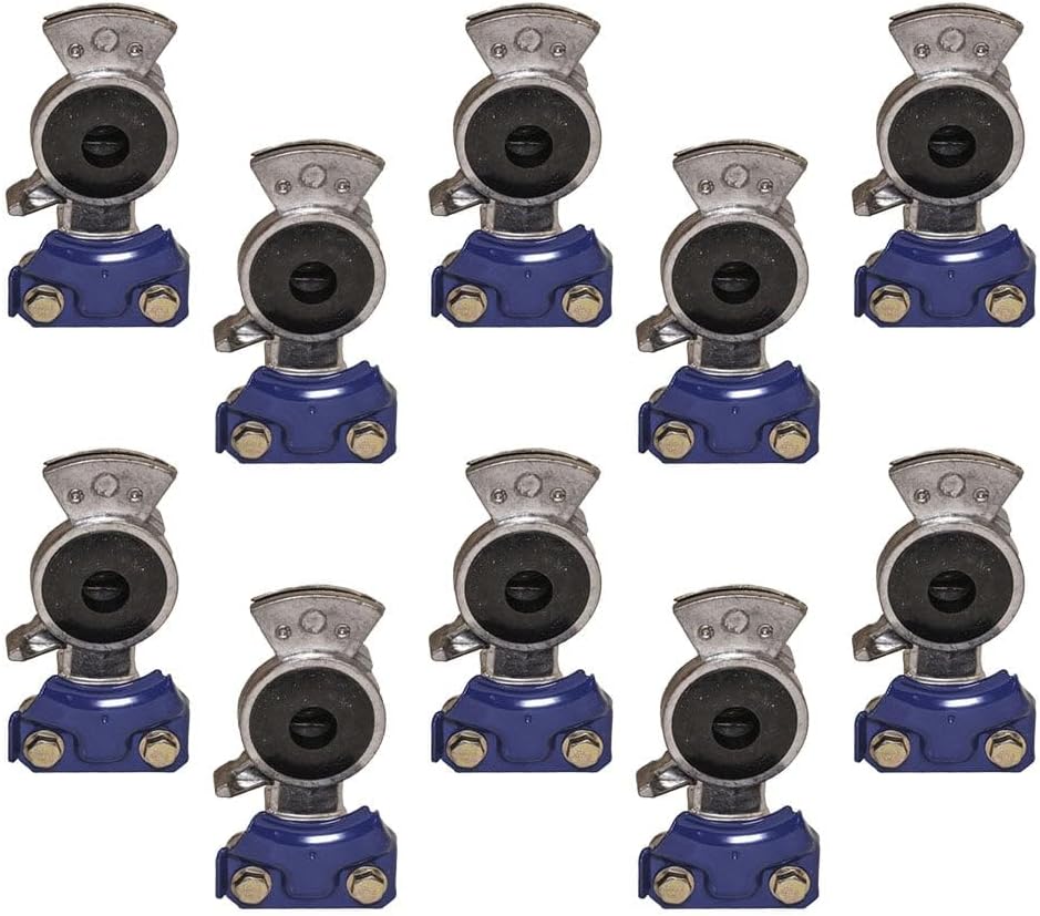Mytee Products 10 Pack Service Glad hand Blue 1/2" - Air Brake Coupling Replaces 11452 10452SC 10452S 10452HA 035143 035045 12-0061 16057 171433 278523 278850 548560C 56101 59QE151 898314 A1452
