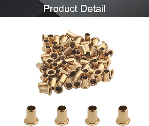 Miniatura 4 de Bettomshin 200 remaches huecos de 0.31 x 0.2 pulgadas (largo x diámetro exterior) a través del agujero hueco de cobre, ojales para placa de circuito