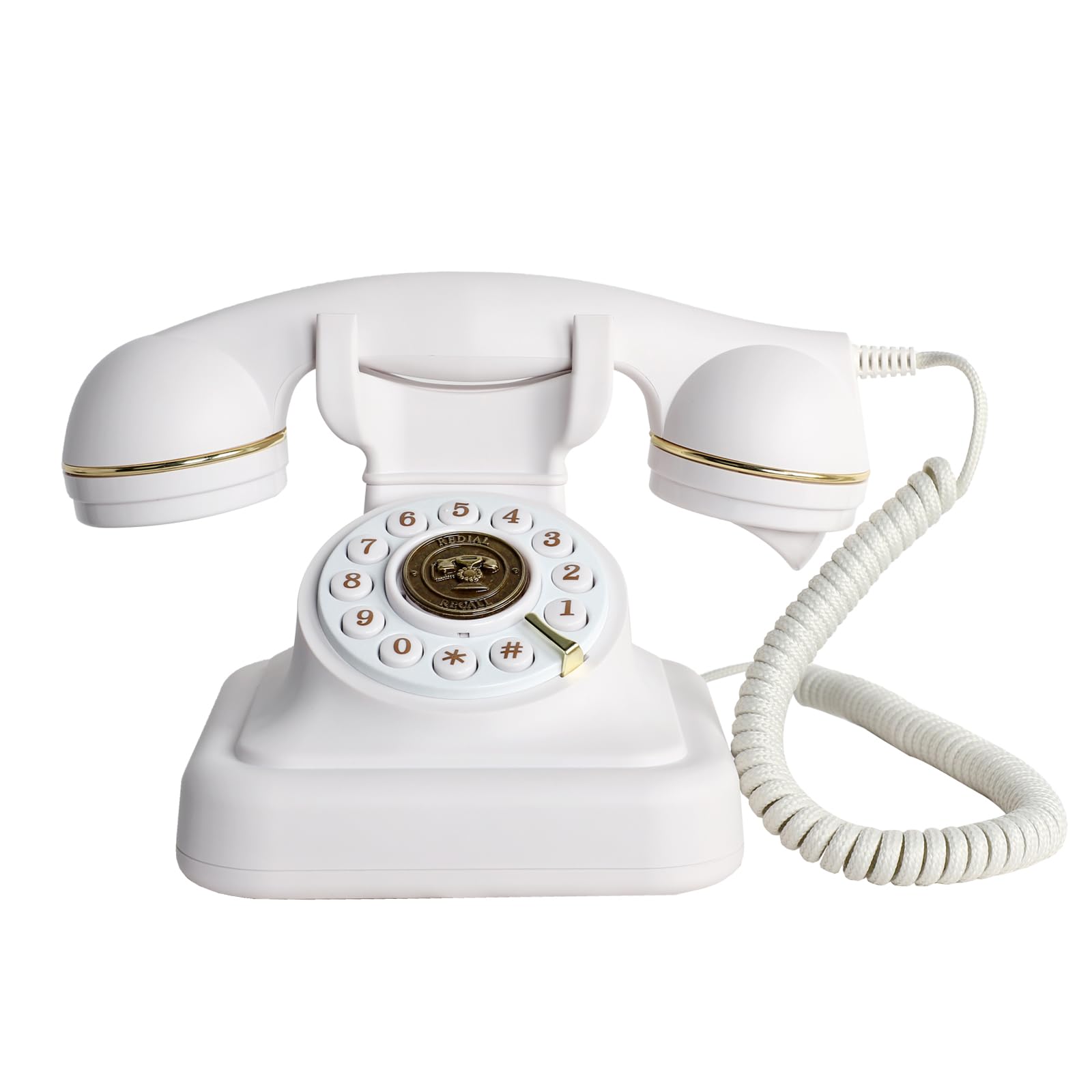 RDYMONKEY Audio-Gästebuch Hochzeit, Retro-Telefon für persönliche Sprachnachrichten, Gästebuch Alternative für Hochzeiten, Partys & Geburtstage, 8GB Speicher (Weiß)