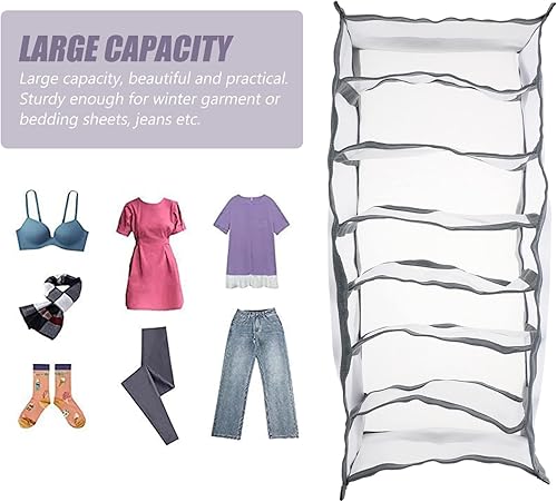 Miniatura 7 de Caja de almacenamiento de malla para armarios debajo de la cama, organizador de ropa de 7 rejillas, organizador de pantalones lavables