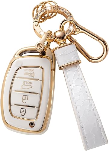Funda para llavero Hyundai con llavero, funda compatible con Elantra GT Ioniq Sonata Tucson Smart Key Protector Holder