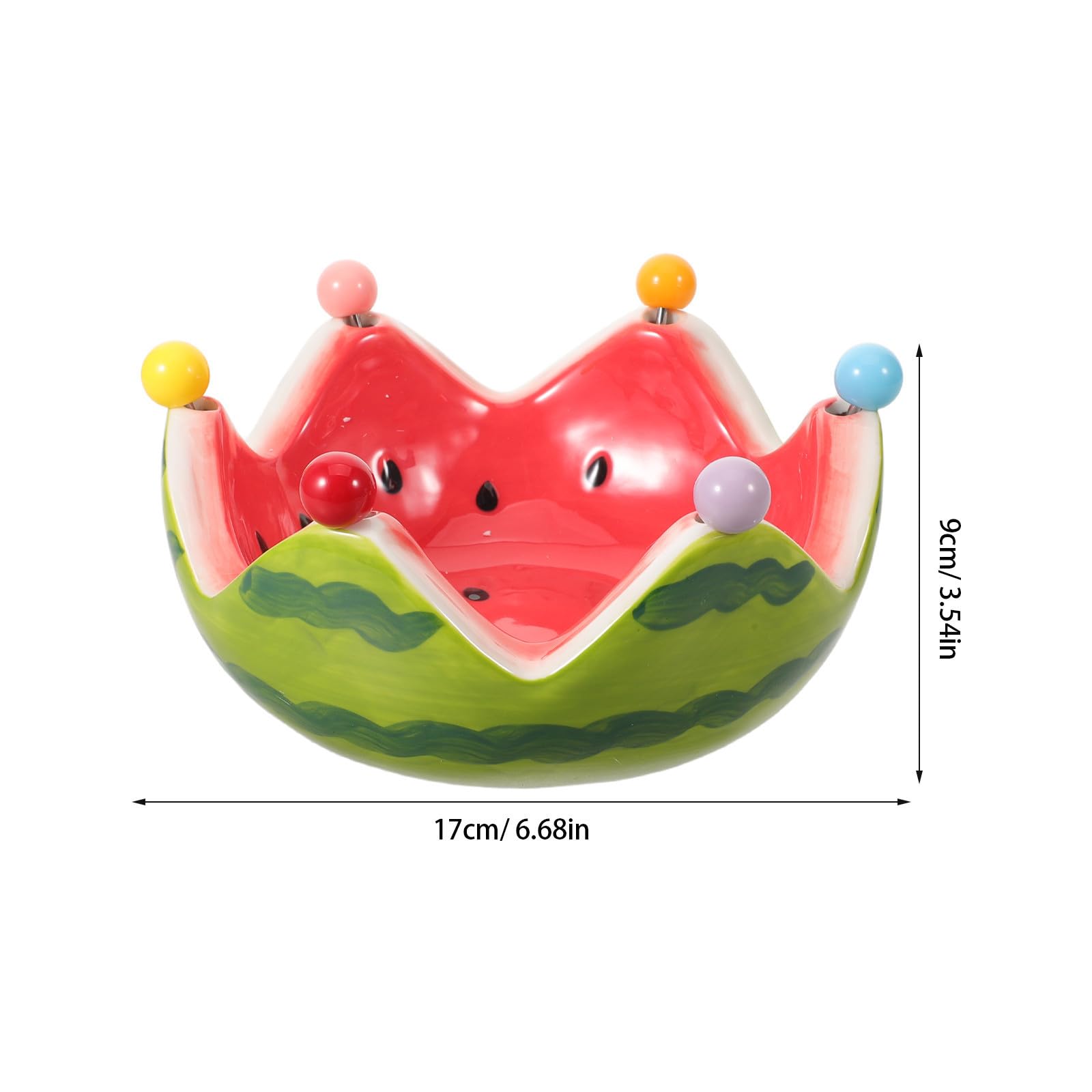 Artibetter Frutero Decorativo de Cerámica con Forma de Sandía y Tenedores