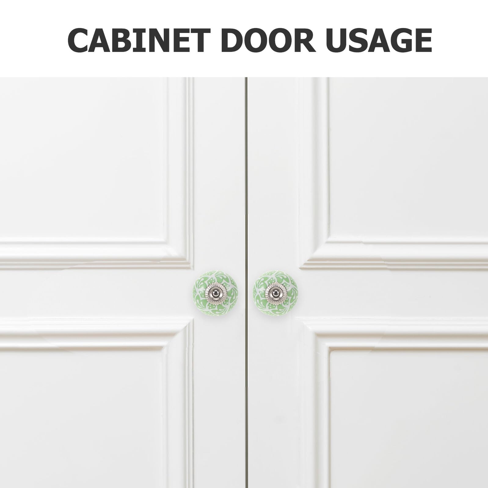 Gatuida 10 Pezzi Pomelli per Mobili in Ceramica Verde 10 Pezzi, Manopole Rotonde per Cassetti e Armadi, Maniglie per Mobili con Viti, Facili da Installare per Cucina e Camera da Letto
