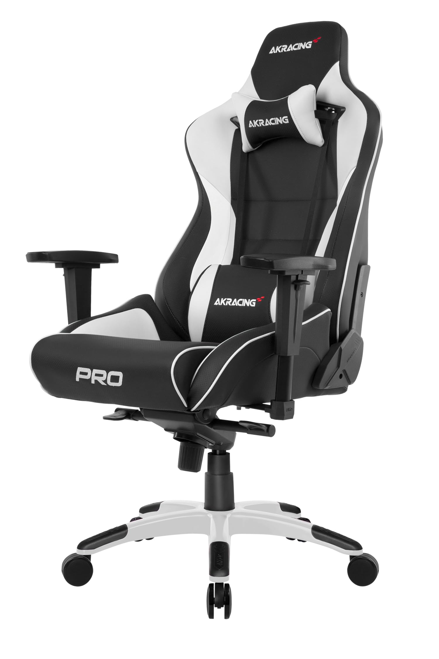 Akracing AK-PRO-WT Sedia da Gioco, In finta pelle, per Pc/Ps4/Xbox/Nintendo, Con Cuscino, Master Pro Bigger Schwarz/Weiß