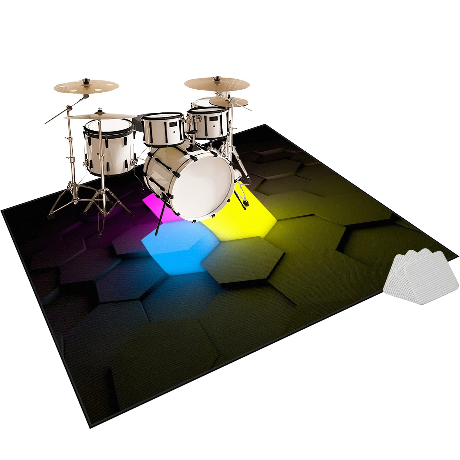 Dywaniki wodne Dźwiękoszczelny dywan bębnowy 120 x 90 cm mata do perkusyjnego perkusyjnego profesjonalnego jazzu do bębna bębna akustycznego bębna i innych instrumentów