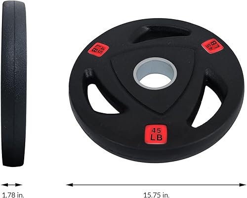 Miniatura 3 de Fitvids Olympic - Placa de pesas de hierro fundido de 2 pulgadas para entrenamiento de fuerza y levantamiento de pesas, estilo de revestimiento de