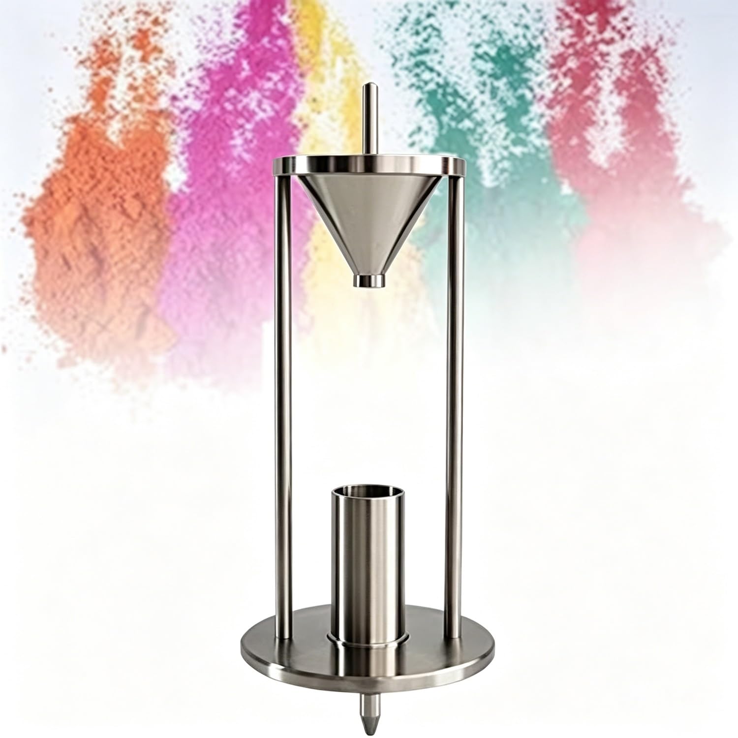 Probador de flujo de densidad a granel de polvo, densímetro de apilamiento natural con embudo de 12,7 mm y cono de 60°, taza de 100 ml, diámetro interior de 39 mm para medición industrial de polvo