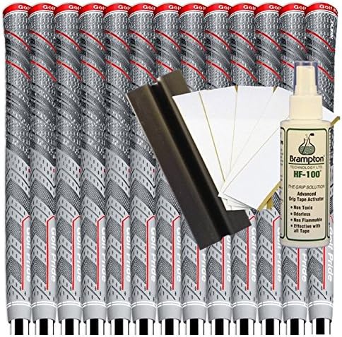 Golf Pride MCC Plus4 Align Standard 600 Ribbed Grey Golf Grips Kit (13pcs + solvent + tape + vise clamp) from Grips4less
