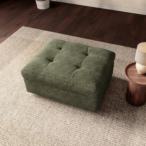 Image of Oversized Modular Sectional Sofa with Storage, Modern Deep Seat Cloud Couch for Living Room, L-Shaped Large Sectional Couch, Only Ottoman, Green