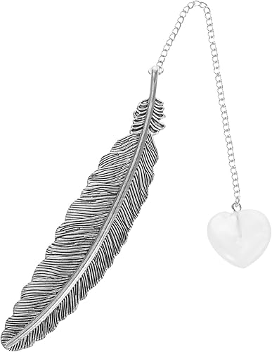 Marcapáginas de plumas de metal con borla de cristal, marcador de página antiguo, clips de página vintage, marca de lectura guiada para amantes de