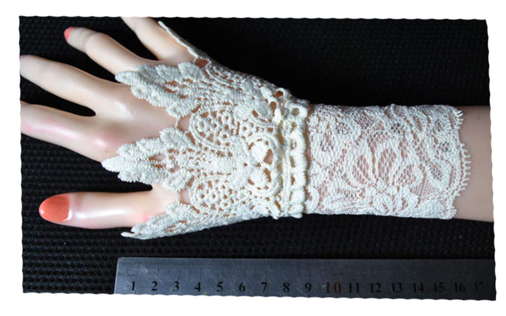 Découpe de Dentelle Crochet Fausse Manche Décorer Trompette Poignets Enfants Poignet en Dentelle, Gris - Taille Unique