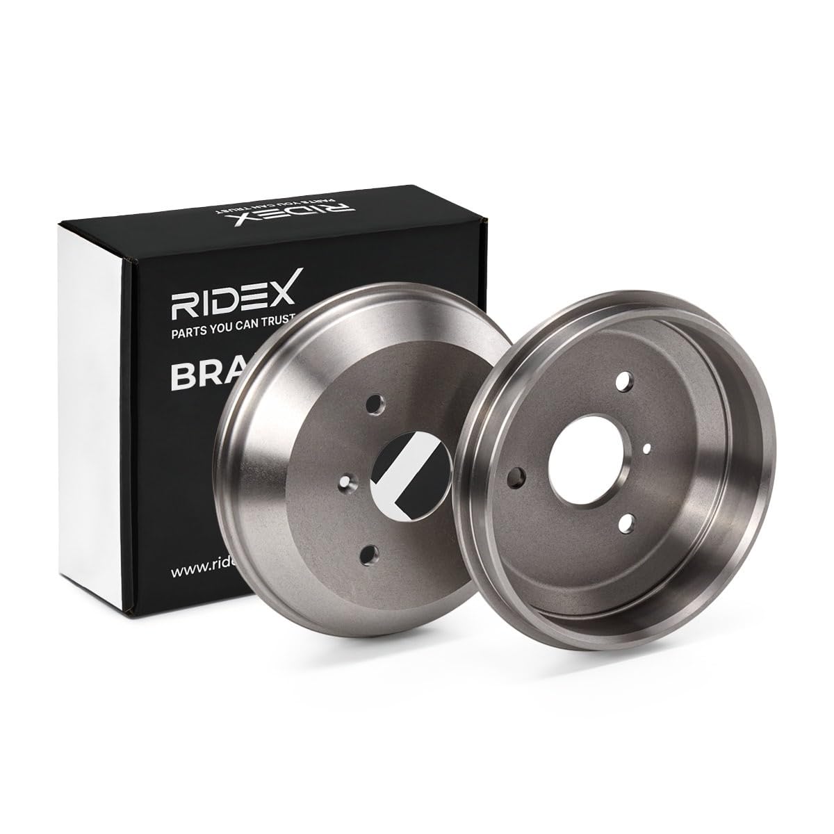 RIDEX 123B0047 2x Tamburo freno Posteriore senza mozzo portaruota Compatibilità con SMART FORTWO Coupé 451