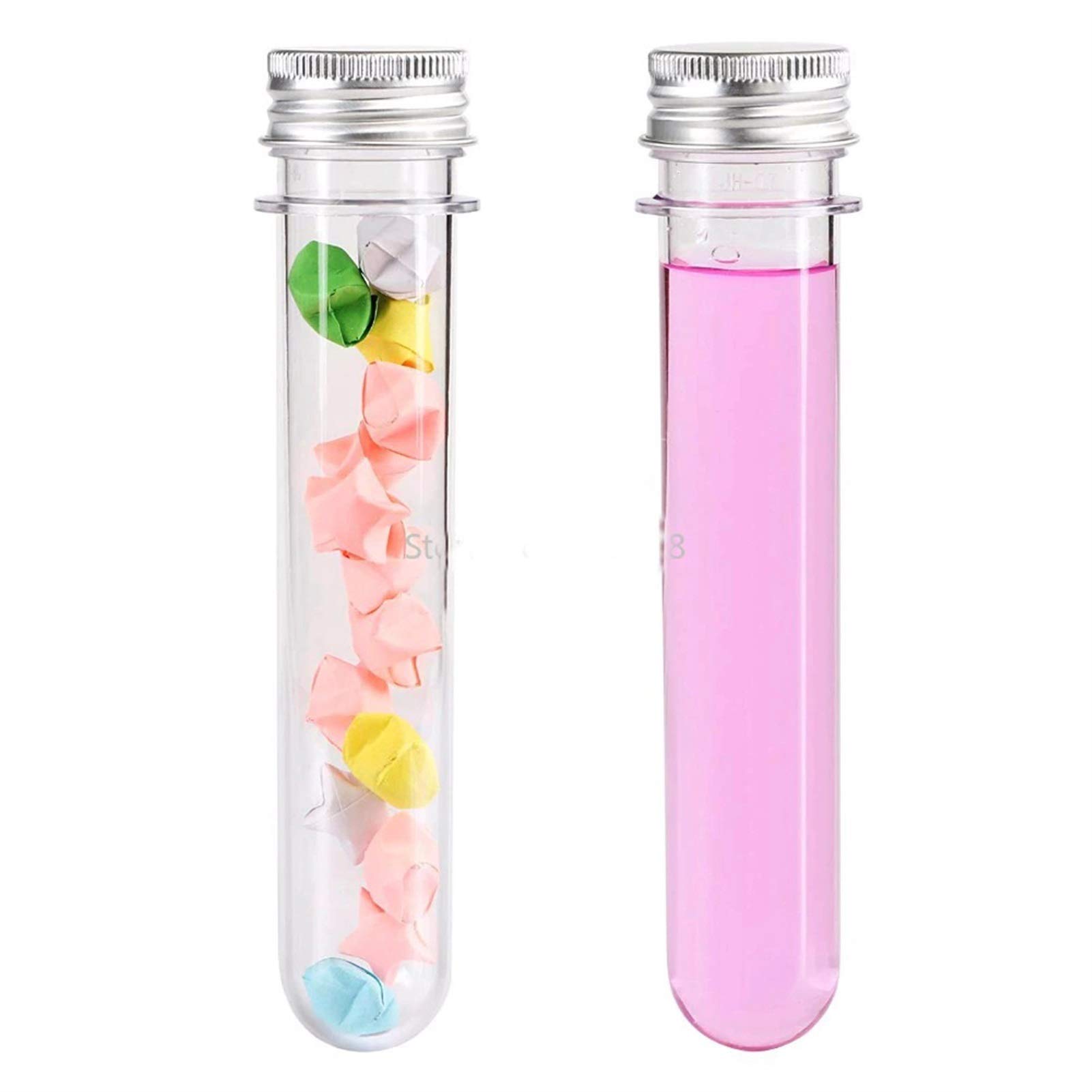 25 sztuk 30ml doskonałe plastikowe przezroczyste probówki z aluminiową zakrętką butelki przybory szkolne sprzęt laboratoryjny 25x110mm szkło laboratoryjne