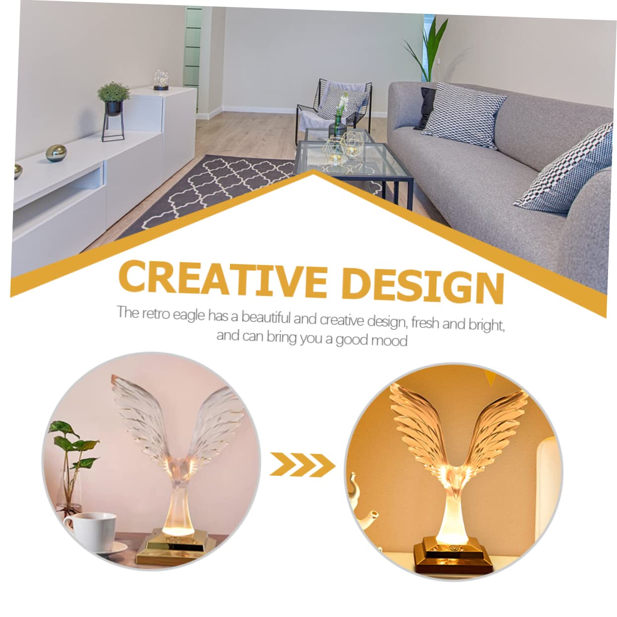 OSALADI Dekorative Tischleuchte mit Touch, 1800ma, Gold Acryl, Retro | Multifunktions Leuchte, Wohnzimmertisch und Schreibtisch Deko, Kreative Gestaltung für Zuhause