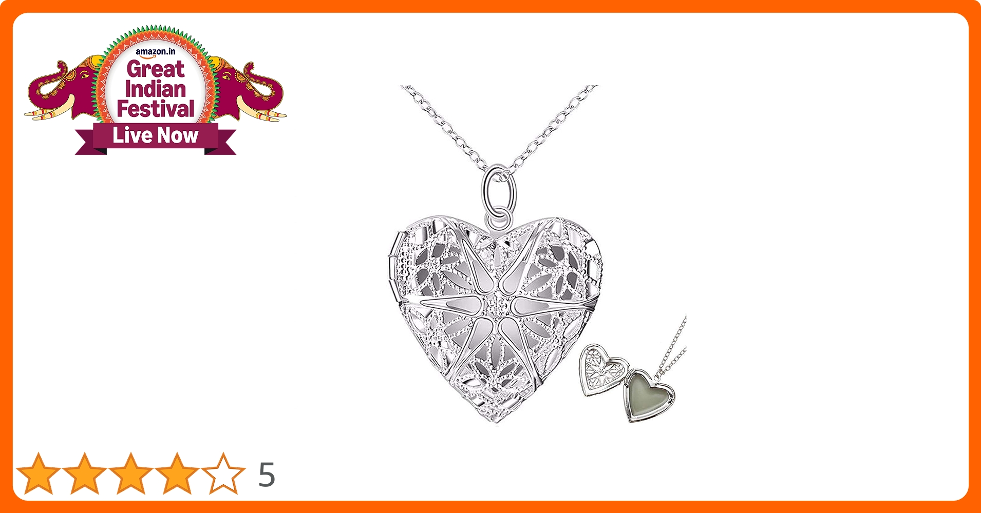 Maverick Silver Heart Shape Silver Plated Love Engraved