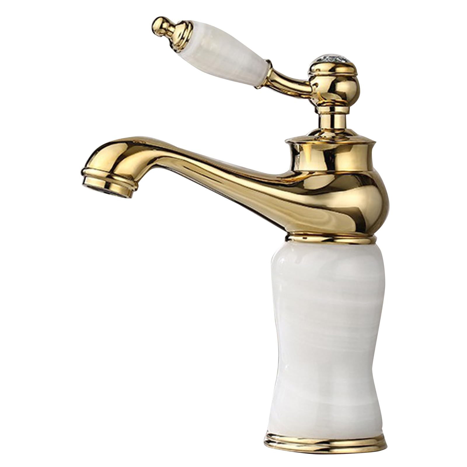 JRUIA Gold Kitchen Faucet, Brass Bathroom Sink Faucet, Hot And Cold Water Supply, for Installation in A Countertop Sink,C