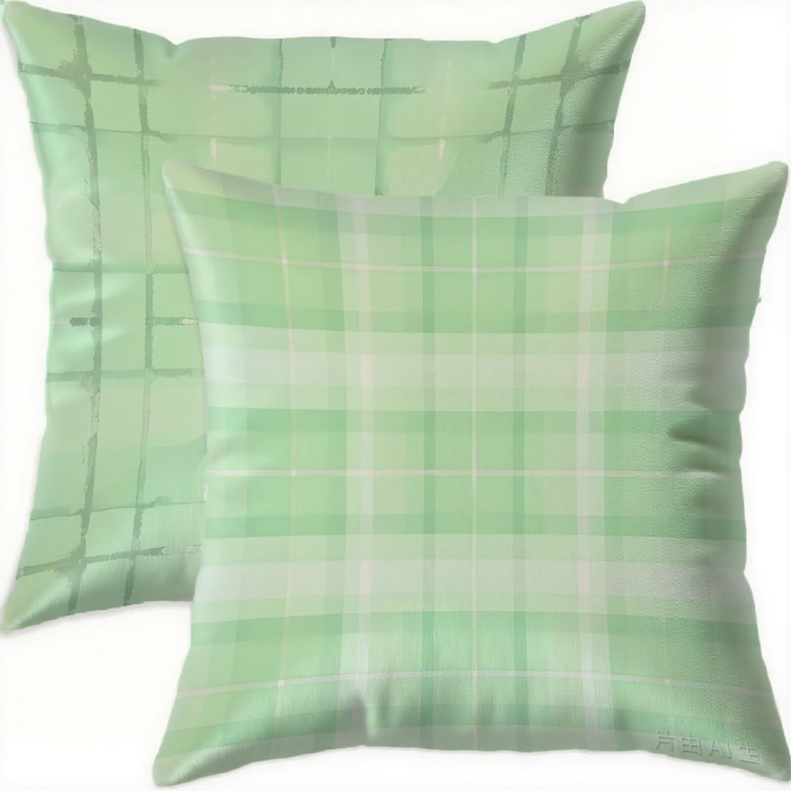 Housse Coussin 70x70cm pour Canapé Salon et Chambre Décoration Motif Géométrique Vert
