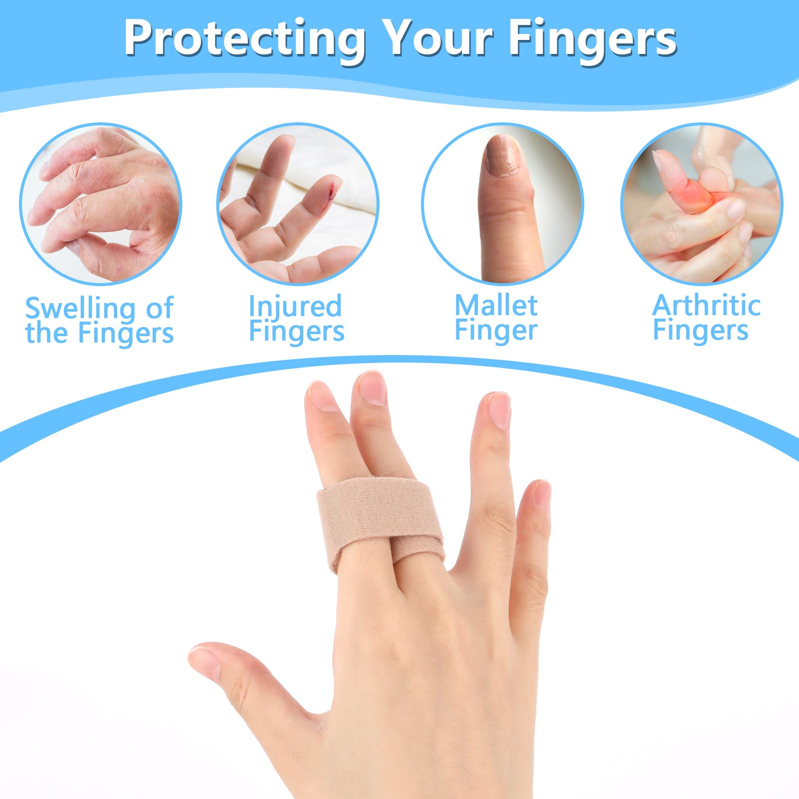 12 Piezas Corrector Dedo Martillo,Envolturas para los Dedos, Separador Dedos,Protectores Dedos Pie,Enderezadores Ferula de Dedo Pie Vendajes Acolchados,para Dedos Rotos y Dedos Torcidos