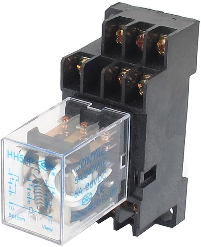 Relé de potência uxcell HH53P 12 VDC 5 A 3PDT com soquete de 11 pinos – 1 unidade