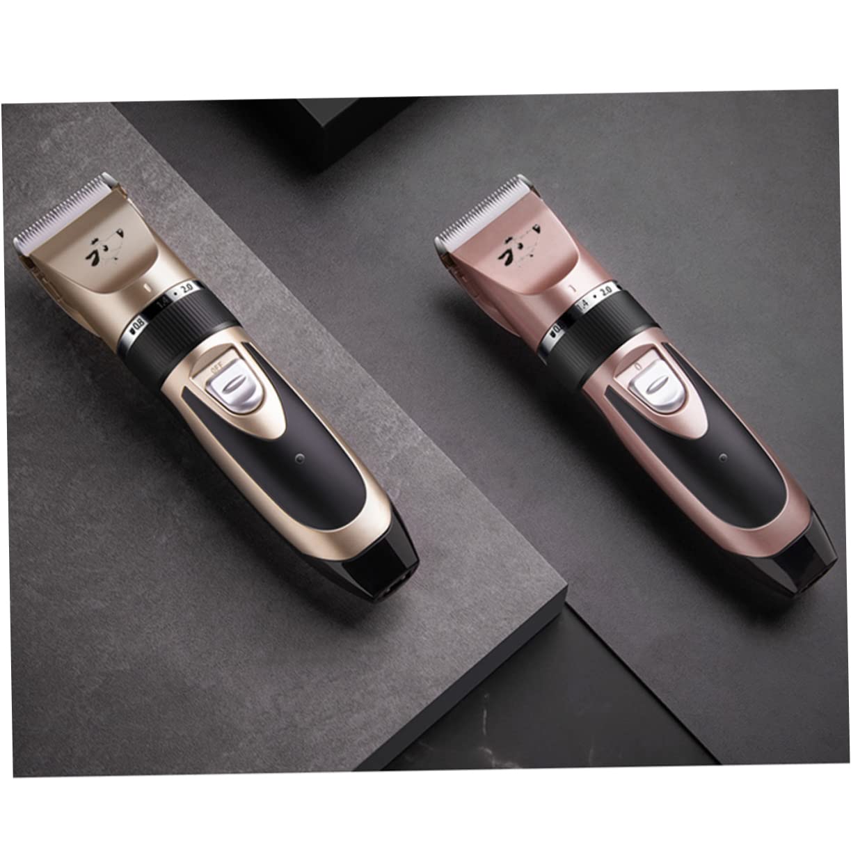 VICASKY 1Set USB Pet Clipper Set Rose Gold Portable Grooming Tool for Dogs Cats Quiet Operation Slip Design Removable Washable Head USB Charging Pet Supplies