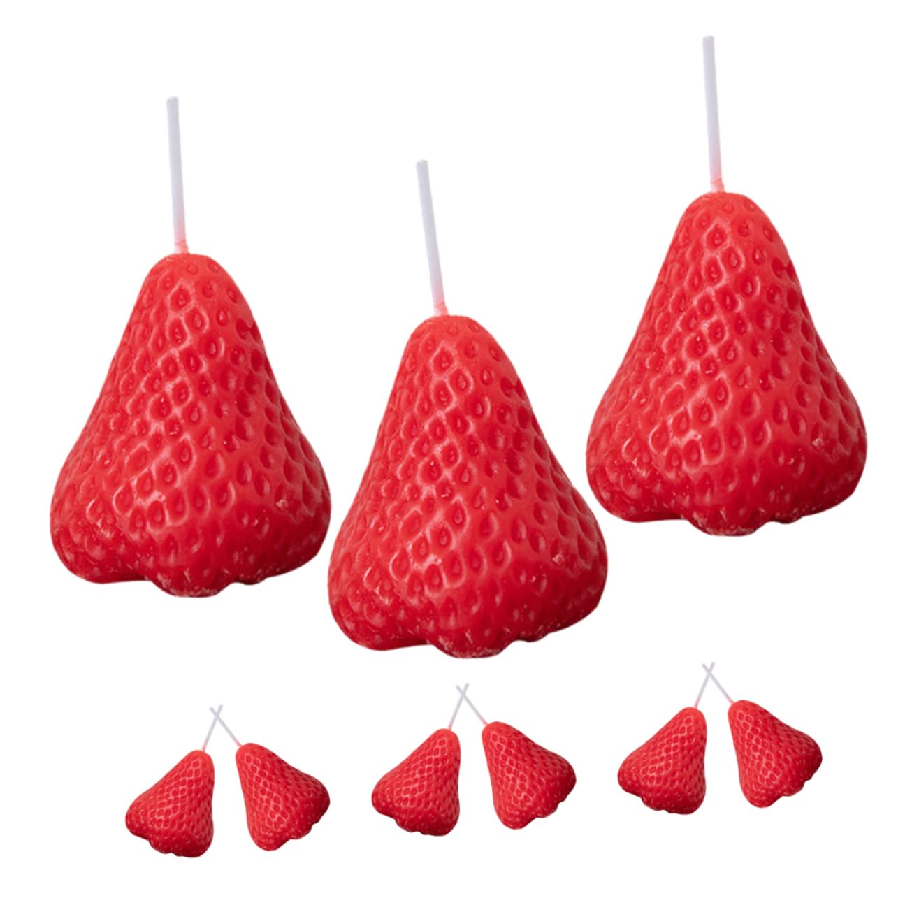 Ipetboom 9pezzi Candela Decorativa Alla Fragola Candele Alimentari Forma Di Frutta Candele Profumate Per Casa Per Feste e Decorazioni Per Stanza