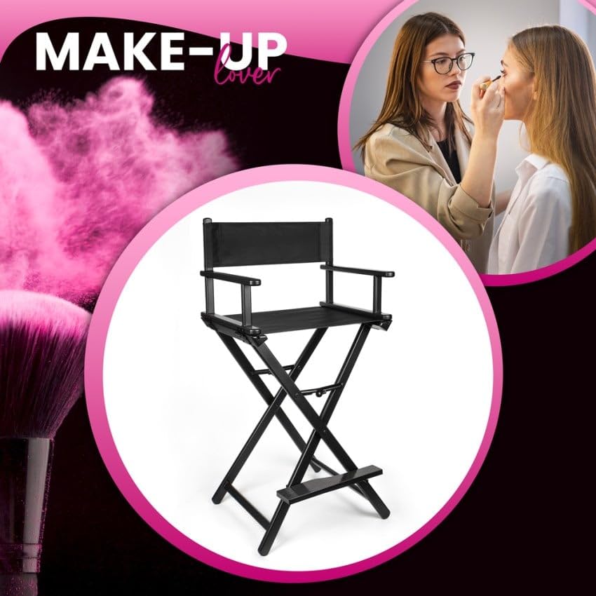 Produce Shop Chaise Pliante pour Maquillage Professionnel Noire Steven