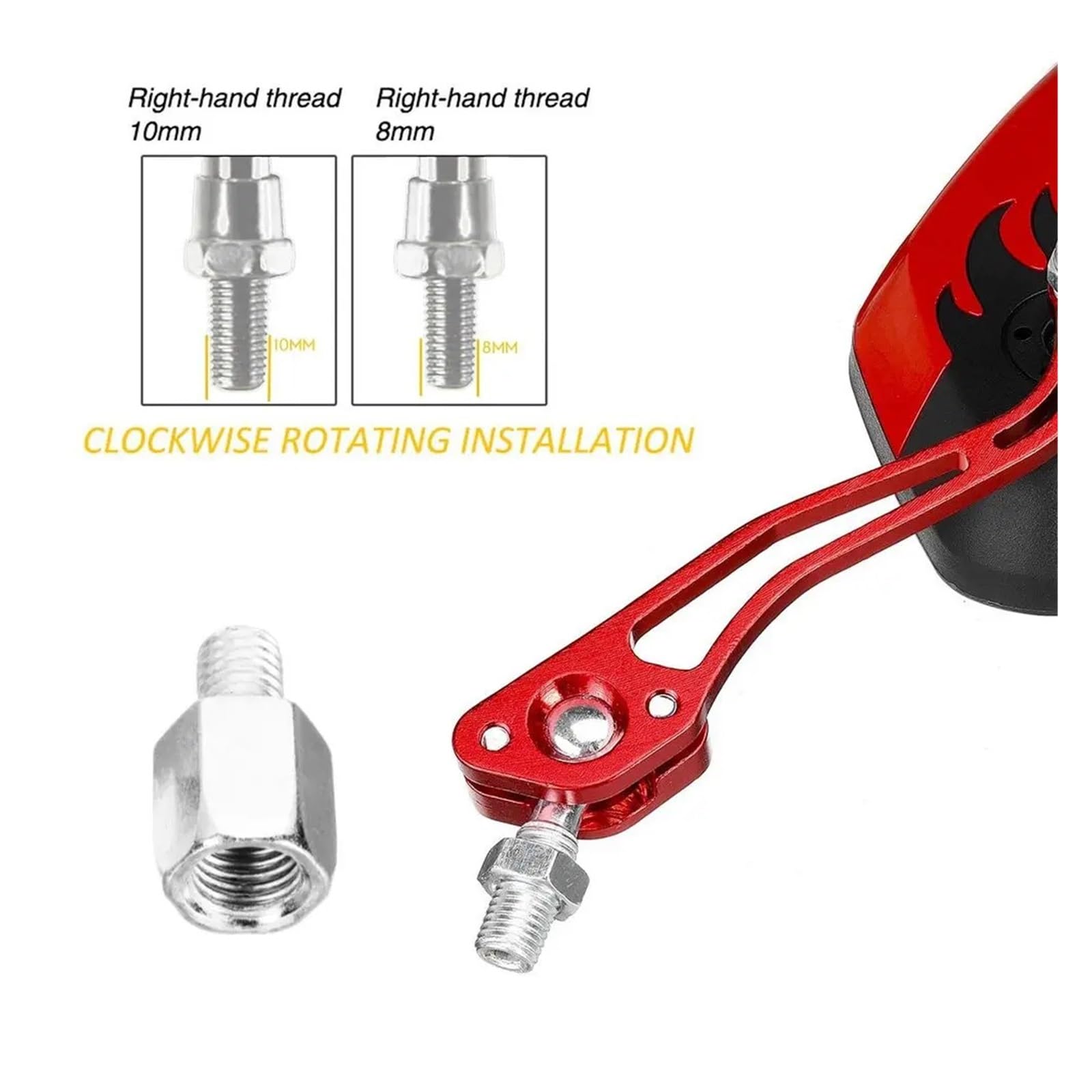 Specchietto Retrovisore Moto Girevole A 360° | Accessori di modifica universale for scooter elettrico regolabile(Gold)