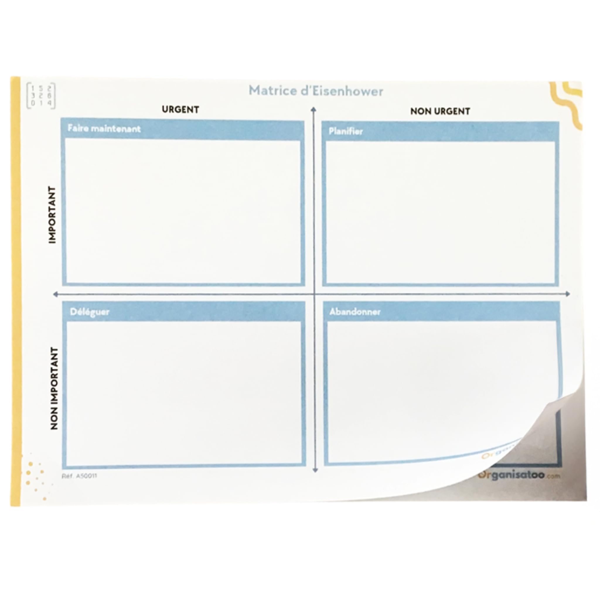Matrice Eisenhower Bloc-Notes A5 50 Pages - Carnet de Productivité et Organisation