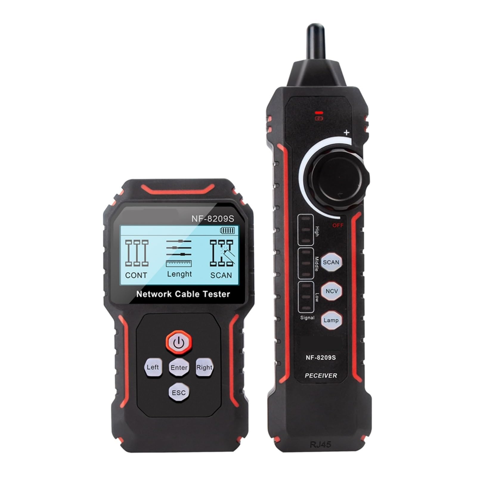 Netzwerkkabel-Tracer LAN-Messtester Netzwerk-Tools LCD-Display Gemessene Länge Schaltplan-Tester Kabel-Tracer Leicht Und Tragbar