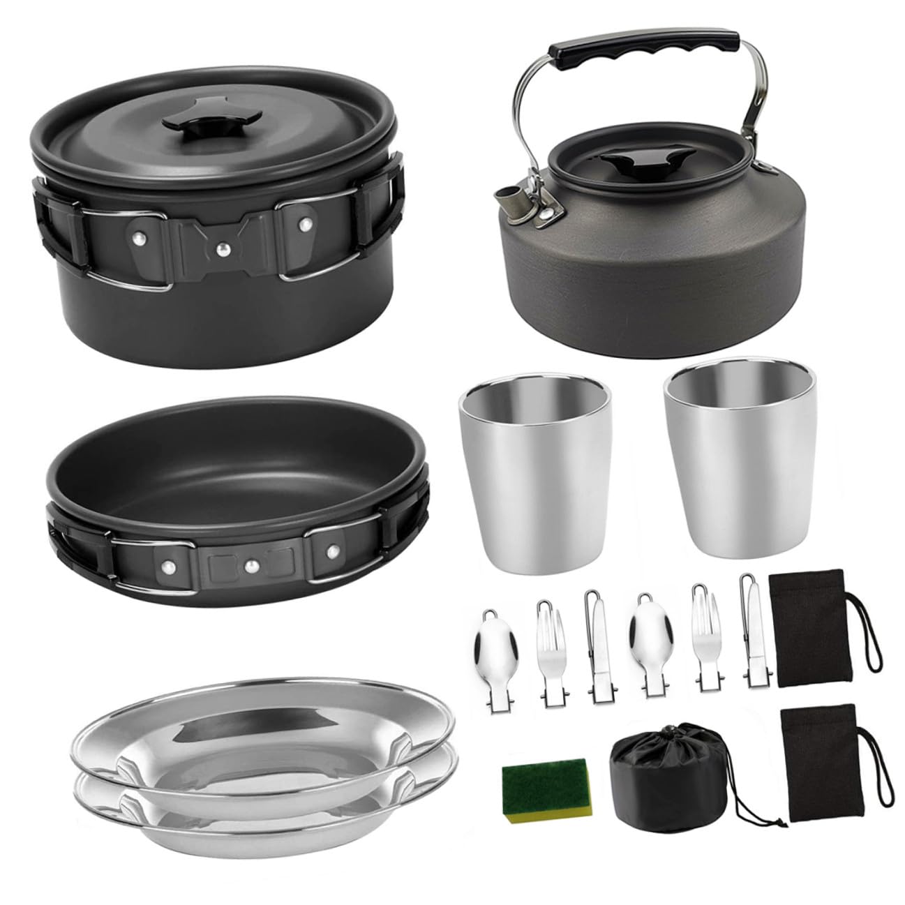 Alipis Ustensiles De Cuisine pour Barbecue Kit De Vaisselle Pratique avec Plaque De Cuisson pour Camping Et Pique-