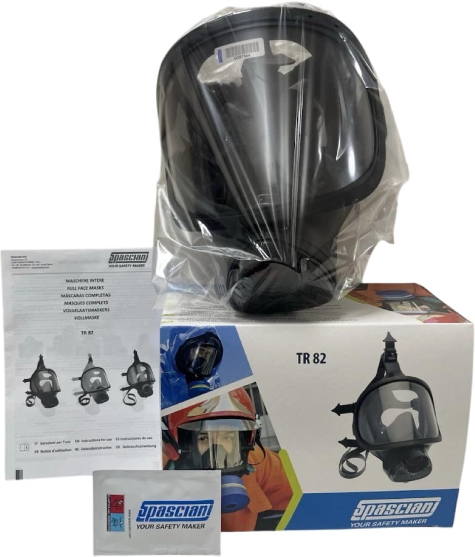 Generico Maschera Pieno Facciale con Vetro di Sicurezza Spasciani TR 82 Respiratore DPI Professionale 112220000