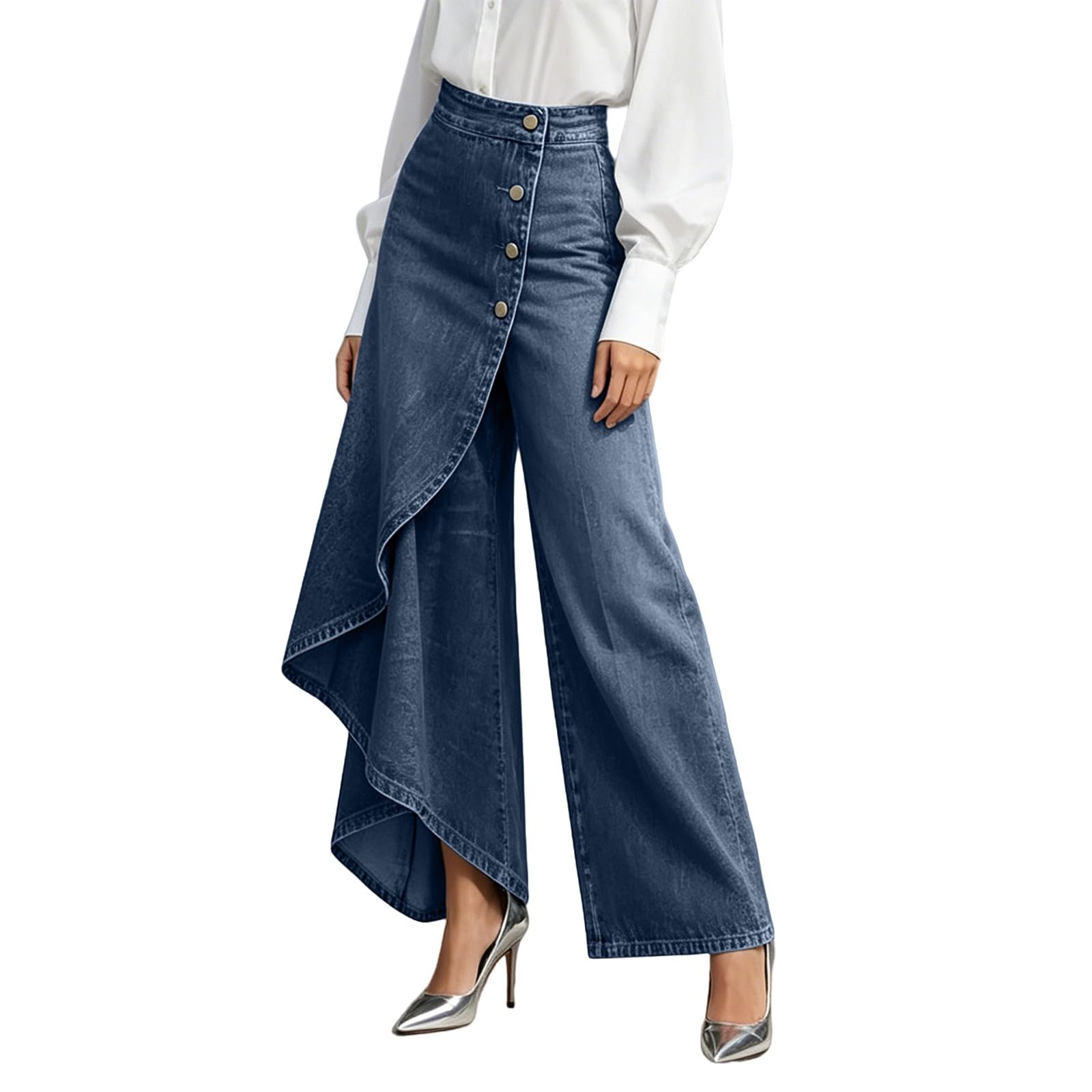 Jeans Donna Vita Alta Curvy Jeans Elasticizzati Leggeri Gamba Larga Pantaloni Denim Baggy Curvy Casual Wide Leg Pantaloni Vita Alta Larghi Tempo Libero con Tasche Pantalone Moda Y2k Push Up