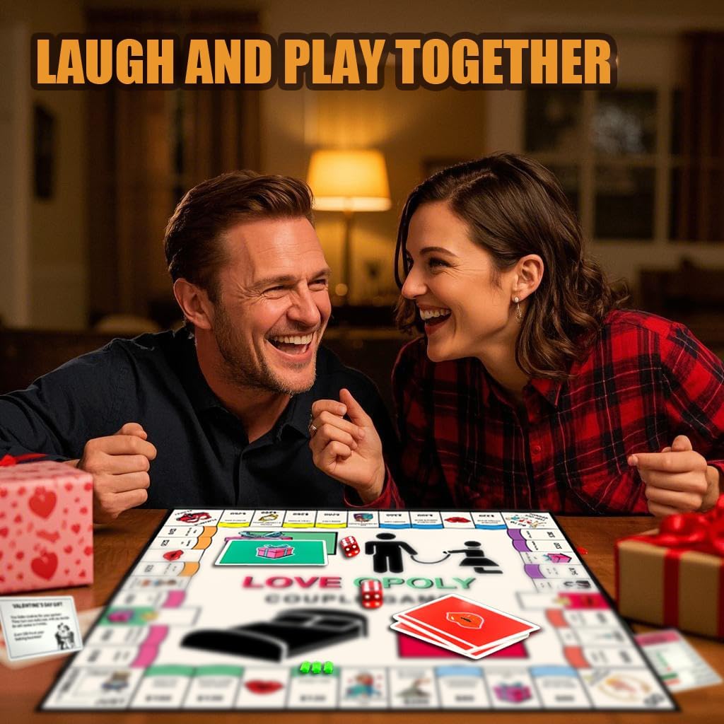 LOVEOPOLY: Fun Couples Board Game for Date Nights & Conversations – Build Connection with Playful Challenges (2-4 Players)