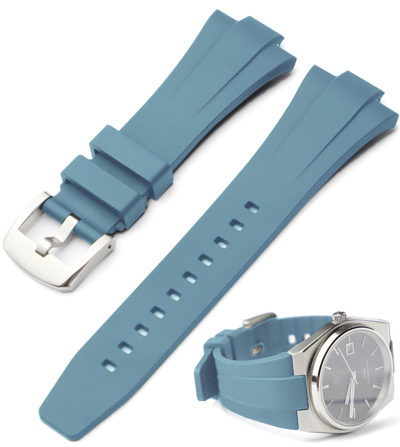 FKM Fluororubber Quick Release Rubber Watch band for Tissot PRX Watch 40mm Series,12mm Replacement Watch Strap for Tissot PRX Powermatic 80 Bracelet Men Women Watchband